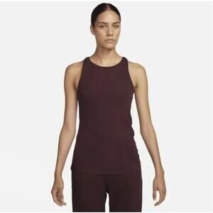 Nike Yoga Luxe SE Ribbed Tank Top Burgundy Crush Womens Sz M